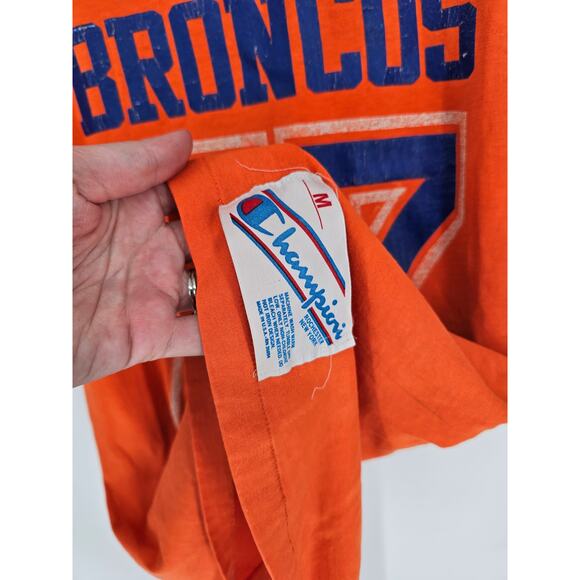 Vintage 1980s NFL Denver Broncos Mens Sz M Short Sleeve Shirt by Champion - Picture 2 of 4